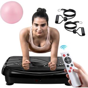 UCIN Vibration Plate Exercise Machine, Vibration Plate for Lymphatic Drainage, 330 Lbs Capacity Vibrating Plate for Weight Loss Home Fitness with Resistance Bands/Pilates Ball