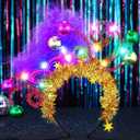 CAKURE Light Up Headpiece Carnival Feathers Headband Hair Accessories for Women