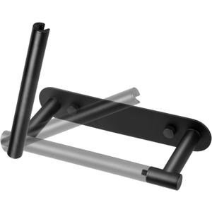 Matte Black Toilet Paper Holder Wall Mount - Double Post Pivoting Bathroom Tissue Holder, 304 Stainless Steel Rustproof - Adhesive or Screw in Wall Toilet Paper Roll Holder, Commercial & Home Use