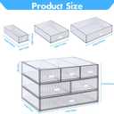 3 Tier Stackable Desk Organizer with 6 Drawers, YOCOMEY Plastic Desktop Storage Box Drawers, Detachable Makeup Storage Office Stationery Supplies Organizer for Office School(Clear)