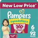 Pampers Diapers - Swaddlers 360 - Size 6, 72 Count, up to 100% Leakproof Comfy Dry Fit, Designed for Easy Changes, Pull On Baby Diaper (Packaging May Vary)