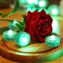 HL Submersible LED Light,Green Small LED Light,100 Hours Waterproof Flameless Led Lights Battery Powered for Wedding Home Vase Festival Party Decoration 12pcs (Built-in 24 Batteries) (12pack)