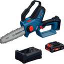 BOSCH GKE18V-20N14X 18V Cordless Pruning Saw, 8-Inch Bar for Limbing, High-Speed Brushless Motor, Advanced Safety Features for Yard Work (Includes: 4.0Ah Battery and Charger)