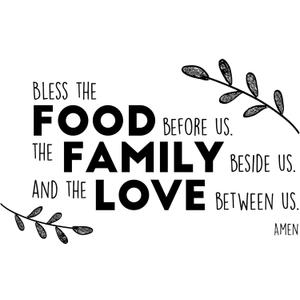 Family Bless The Family Beside Us Empowering Quote Wall Decal Decoration Religious Quotes Bible Verse Beautiful Family Prayers Lasts Years and Easily Removable - Size: 40 in(W) x 24 in(H)