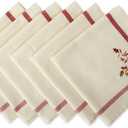 DII Thankful Autumn Collection Fall Tabletop Decoration, Square Napkin Set, 20x20, Falling Leaves, 6 Piece