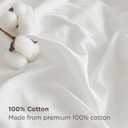 Bedsure 100% Stone Washed Cotton Duvet Cover Queen Size - White Minimalist Cotton Duvet Cover Linen Like for All Seasons - GentleSoft Plain Simple Bedding (White, Queen, 90"x90")