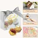 100 Pack Small Thank You Gift Bags, 4.5x1.8x3.9in Party Favor Bags Boxes with Bow Ribbon, Small Paper Gift Bags with Gold Foil Printed, Mini Candy Treat Bags for Birthday Wedding Party Holiday