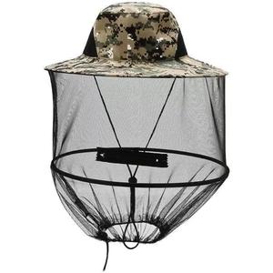 Mosquito Net Hat Adjustable Beekeeper Hat Lightweight & Foldable Bug Head Net for Outdoor Hiking Camping UV Protection Polyester Mesh for Men & Women Grey