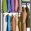Heavy Duty Rolling Garment Rack 3 Tiers Adjustable Wire Shelving Clothes Rack with 1 Rods and Side Hooks,Storage Closet Clothing Rack Black 15.7" D x 43.3" W x 76.5" H