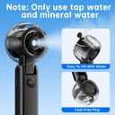 Rrtizan Handheld Misting Fan Portable - Small Personal Mister Fan Blow Cold Air, 5000mAh Rechargeable Battery, Water Spray Cooling for Summer Outdoor Travel Beach Lash Makeup, Gifts for Women (Black)