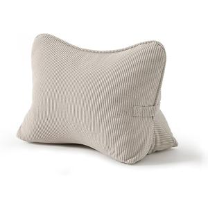 Pat. Pend. Corduroy Lumbar Support Back Pillow for Watching TV, Reading & Gaming, Ergonomic Triangle Support Cushion for Sofa, Armchair & Bed Sitting, Removable Washable Cover, Beige Gray