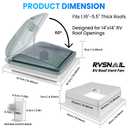 RVSNAIL 14" RV Roof Vent Fan with 10-Speed Reversible Control - 12V Super Quiet Motor for Camper Trailer Bathroom - Includes Remote, Temperature & Rain Sensor, Removable Screen - Energy Efficient