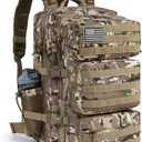 Military Tactical Backpack 25L Day Backpack for Men Molle Army 3 Days Assault Pack Bug Out Bag Water Resistant and Heavy Duty Hiking Treeking Rucksack - Camouflage