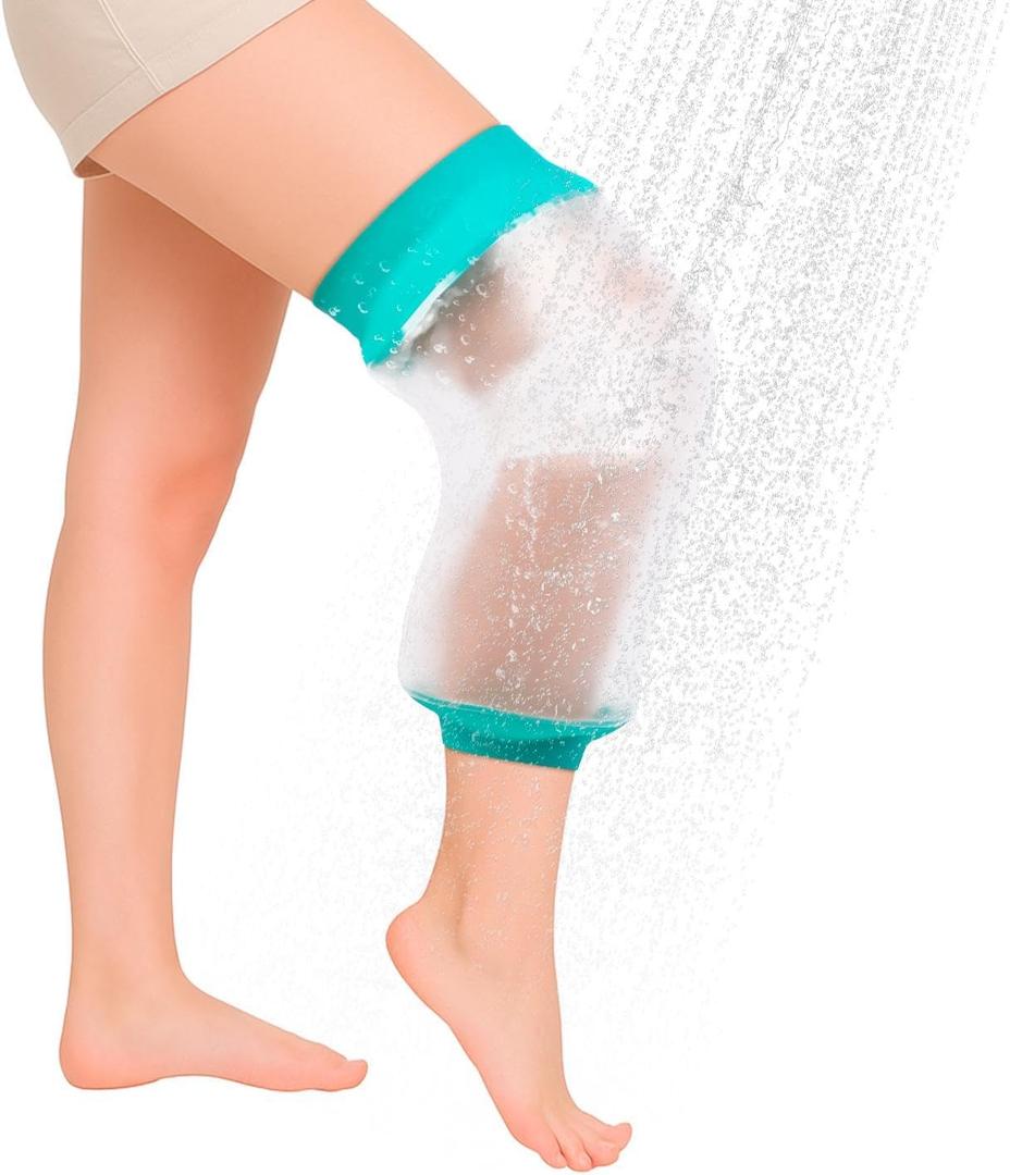 Waterproof Leg Cast Cover for Showering, Reusable Shower Sleeve for Knee After Surgery, Watertight Non-Slip Adult Fracture Protector Bag, Water Proof Medical Covers for Thigh/Joint/Wound/Bandages