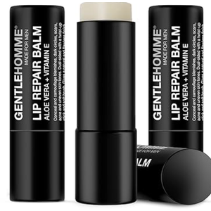 Gentlehomme - Lip Repair Balm - Men’s Lip Balm with SPF 15 - With Aloe Vera & Vitamin E - Repair & Hydrate Dry, Cracked, Chapped Lips - Long-Lasting Moisture - Clear Balm - Lip Care - Vegan - 1 Pack