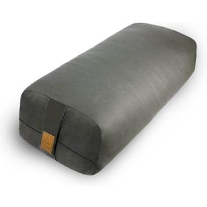 Yoga Bolster (26x10.5x5.5 in) Supportive Yoga Cushion for Restorative Yin Yoga Accessories Rectangular Bolster for Stretching Meditation Pillow 100% Organic Cotton Removable Washable Cover (Dark Grey)
