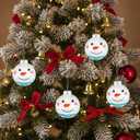 Wettarn 24 Pcs Snowman Face Christmas Ball Ornaments for Tree 3.15 Inch Clear Christmas Plastic Fillable Ornaments Balls Snow Sparkle Xmas Tree Decoration Hanging Ball for New Year Wedding Party Decor