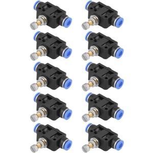 10pcs Air Flow Control Valve, 6mm Tube OD Push In Speed Controller Pneumatic Air Flow Control Valve Quick Connector with Push-to-Connect Fitting