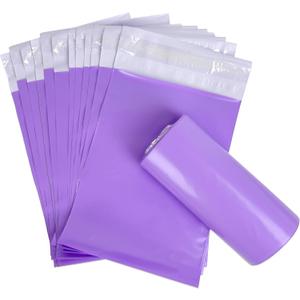 Disposable Sanitary Bags, 200 Pcs, Purple, Self-sealing, Odor-proof, Rectangular, Plastic, 10" x 6" Bags for Feminine Hygiene, Personal Waste, or Pet Waste