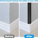 4Pack Aluminum Metal Corner Protector, 45x 1 Peel and Stick L Molding Corner Guards with 90 Angle, for Wall Door Frame Cabinet Furniture Baseboard Protection and Decoration (Black)