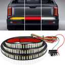 LivTee 48" Truck Tailgate Light Bar, Triple Row 432 LED Brake/Reverse/Sequential Amber Turn Signals, IP68 Waterproof, Truck Accessories