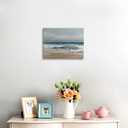 Calming Beach Seascape Canvas Wall Art Framed Serene Painting Ocean Waves Blue Teal Green Layers Sandy Shore Soft Horizon Coastal Wall Decor Artwork Print Poster 16x24 Inches