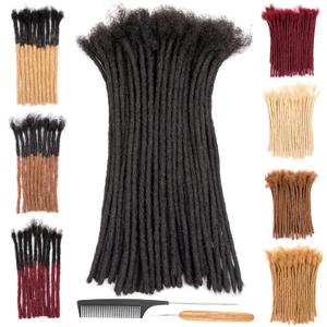 DAIXI 0.4cm Thickness 10 Inch 60 Strands and 0.6 0.8cm Options 100% Human Hair Dreadlock Extensions for Man/Women Full Handmade Permanent loc Extensions Bundles Can Be Dyed Bleached Curled Twisted