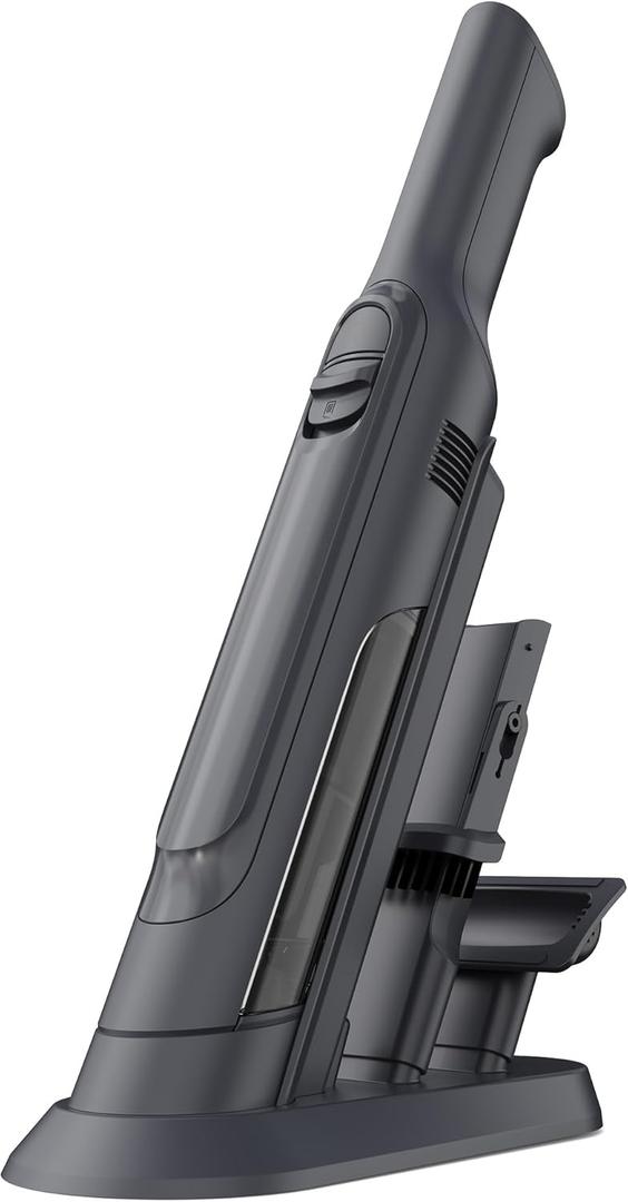 KANPETS CLEAN Handheld Vacuum Cordless, Lightweight 1.4lb with Powerful Suction, H13 HEPA, 2 Ways Type-C Charging, Charging Dock, Portable One-Touch Empty Mini Car Vac for Home Pet Car, Pencil Gray