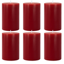 Packs Dripless Red Colored Pillar Candles, Unscented 2.75x4 Inch Burgundy Cylinder Wax Candles for Home Table Holiday Party Spa Decor Emergency Power Outage