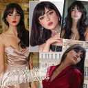 BARSDAR Real Human Hair Clip in Bangs - Natural Black Clip in Human Hair Bangs for Women - Natural Black Thick Bangs Extensions Fringe with Temples Real Hair Bangs Hairpieces