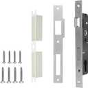 2 Piont Mortise Lock Body Fit Pella Storm Door Aluminum Alloy Storm Door Replacement Handle Set Part with Screws, 1PCS(Silver)