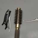 AIMIKE Round Hair Brush, 1 inch Barrel with Boar Bristles, Nano Thermal Ceramic & Ionic Tech, for Blow Drying, Styling, Curling and Shine + 4 Clips (Gold, Unisex, Fine Hair, Short Hair, Anti-Frizz)