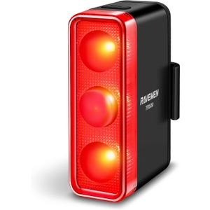 RAVEMEN TR500 500 Lumens Bike Tail Light for Daytime Night Riding, Brake Sensing Bike Rear Light with Side Visibility, 6 Light Modes, USB C Rechargeable Fit Round/Aero Seat Posts