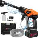 Cordless Pressure Washer, 1080 PSI 2.5 GPM Brushless Portable Pressure Washer with 6 in 1 Nozzles, 4.0Ah Rechargeable Battery, Power Washer for Cars, Fences, Driveways, Home, Patios