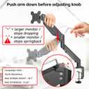 Suptek Monitor Mount Gas Spring Monitor Arm Desk Mount Fully Adjustable Fits 17 20 22 23 24 26 27 32 35 inch Monitors Weight Capacity up to 24.25 lbs