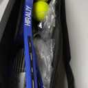 HIRALIY 27" Tennis Rackets Set for Adults, 2 Player Pre-Strung Tennis Racquets, 2 Overgrip Tapes,3 Balls, and 1 Carrying Bag, Outdoor Recreational Sport for Beginner, Men, Women (Blue)