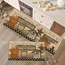 Xspatroias Farmhouse Rustic Kitchen Mats Set of 2 Non Slip Western Star Kitchen Rugs for Floor Farmhouse Low-Profile Washable Home Decor Kitchen Mat 17x47 Inch and 17x29 Inch