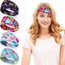 4 Pack 80s 90s Neon Vintage Headbands, Retro Soft Sport Sweatbands 90s Outfit Accessories for Women Men, Fashion Workout Hairband for Hip Hop Party Style Hiking Cycling Running