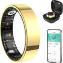 Smart Ring Health Tracker, Bluetooth Connection Health Ring for Women Men, IP68 Waterproof Fitness Ring with Gesture Control, Tracks Heart Rate/Blood Pressure/SpO2/Sleep/Steps/Sports Activities, Size 8