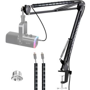 Boom Arm Compatible with Fifine Dynamic Microphone (AM8), Mic Arm for Fifne XLR/USB Gaming Podcast Recording PC Mic, Adjustable Scissor Mic Stand by YOUSHARES