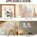 2 x 2 PCS 360Rotating Hanging Jewelry Organizer for Storage Necklace, Bracelets, Watches, Rings, Self-Adhesive Necklace Holder Organizer for Wall, Closet and Door, Bathroom, White