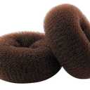 Extra Large Ring Style Bun Shaper for Thick and Long Hair, Women's Chignon Donut (4.3 in., Brown)