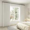 90 Inch Ivory Off White Satin Blackout Curtains - Modern Clean Lines Look Drapes with Heading Tape for Pinch Pleated or Track System with Hook, Light Blocking Room Darkening for Living Room Bedroom (52"W x 90"L (Pack of 2))