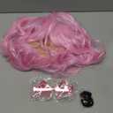 ANOGOL Hair Cap + (Sunglasses) Light Pink Bob Wig with Bangs Womens Pink Party Wigs with Star Shape Sunglasses Short Neon Wig for Daily Party Outfit Fun wigs for Halloween Costume Night Club Hair