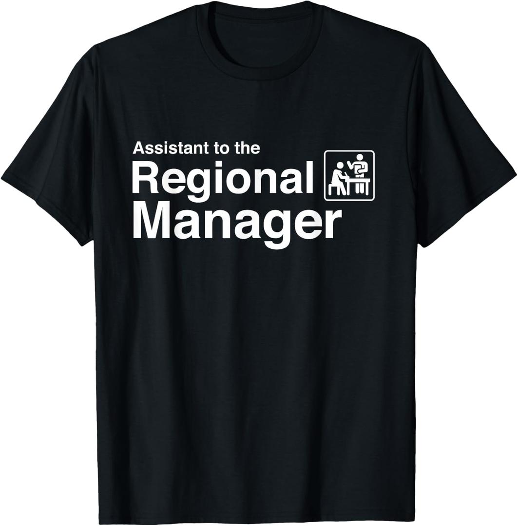 Funny Assistant to The Regional Manager Office T-Shirt (Black, L)