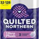 Quilted Northern Ultra Plush Toilet Paper, 32 Mega Rolls = 128 Regular Rolls, 3X Thicker*, 3 Ply Soft Toilet Tissue
