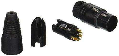 Neutrik NC4FX-B 4-Pin Female Cable, Black/Gold Contacts Set of 4 Pack of 2