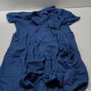 Linen Front Tie Button Down Shirt Dress Summer Short Sleeve Collar Work Dress Midi A Line Pockets Casual Dress Blue 2XL