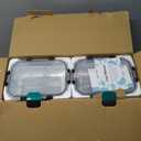 HOMBERKING 8 Pack Glass Meal Prep Containers 3 Compartment, 36oz Glass Food Storage Containers with Lids, Airtight Lunch Bento Boxes, BPA-Free & Leak Proof (8 lids & 8 Container) - Black