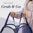 Handy Laundry Collapsible Mesh Pop Up Hamper with Wide Opening and Side Pocket - Breathable, Sturdy, Foldable, and Space-Saving Design for Clothes and Storage (Blue | 2-Pack)